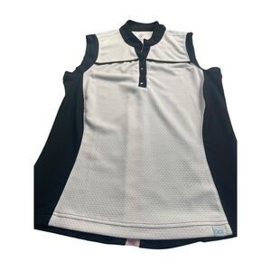 GG BLUE WOMEN'S POLO SIZE MEDIUM BLACK AND WHITE